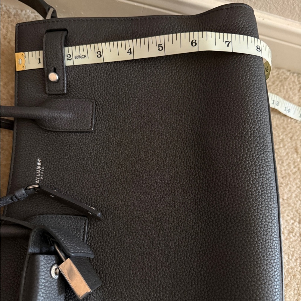 SAINT LAURENT Authentic Grained Calfskin Baby Sac De Jour in gray - Picture 13 of 15